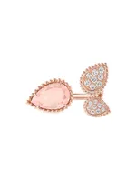 Serpent Bohème 18K Rose Gold, Pink Quartz & 0.49 TCW Diamond Cuff Ring