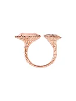 Serpent Bohème 18K Rose Gold, Pink Quartz & 0.49 TCW Diamond Cuff Ring