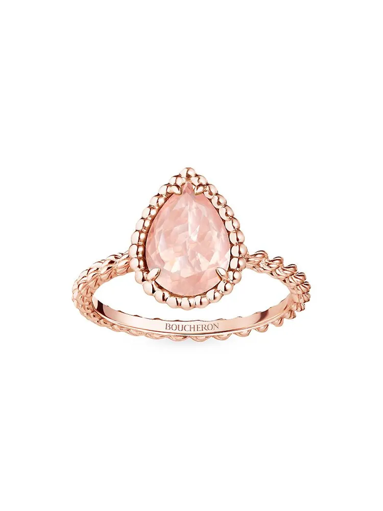 Serpent Bohème 18K Rose Gold & Pink Quartz Ring