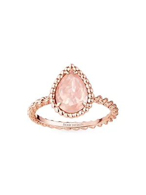 Serpent Bohème 18K Rose Gold & Pink Quartz Ring