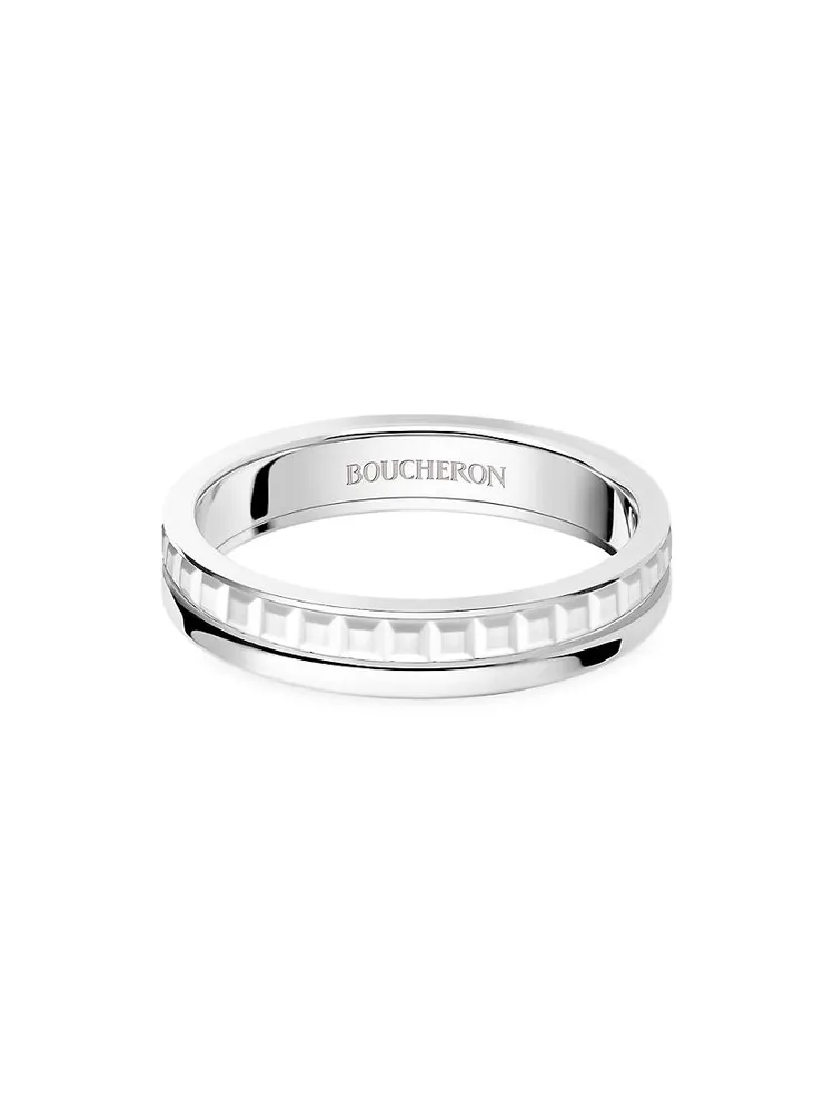 Quatre Double White Edition 18K Gold & PVD Wedding Band