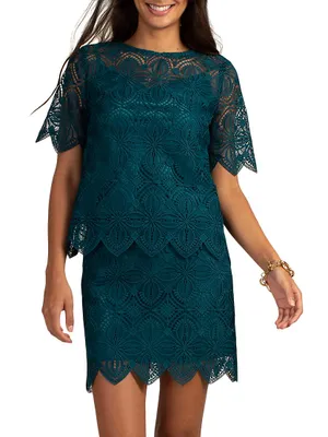 Khalida Short-Sleeve Lace Top