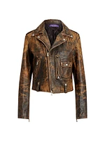 Zip-Front Calf Leather Jacket