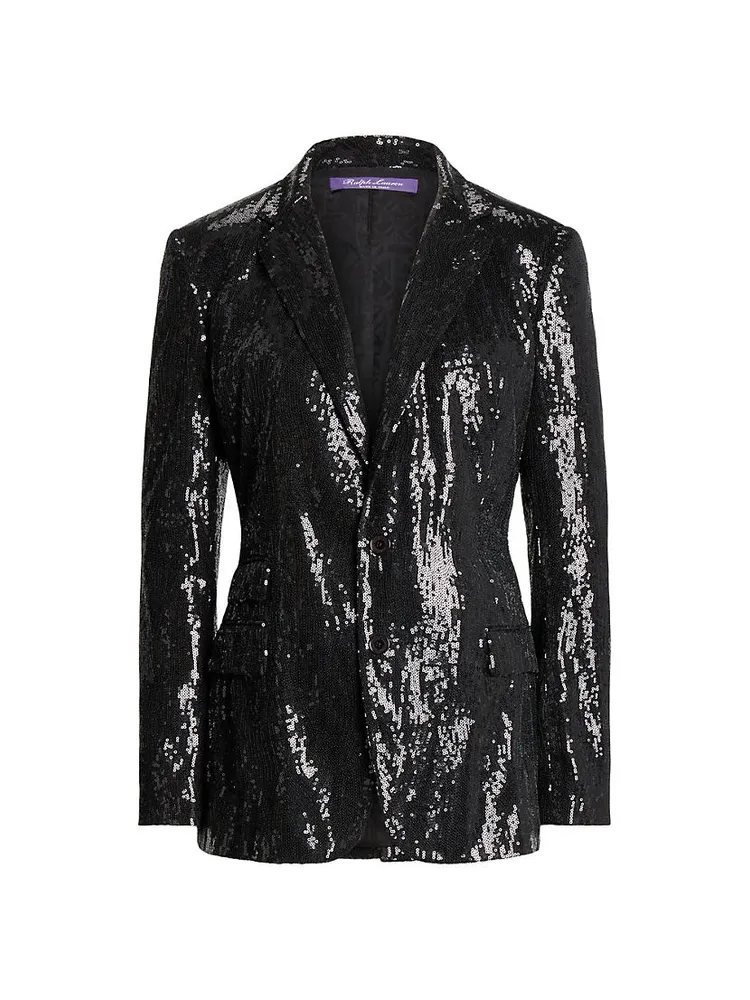 Single-Breasted Sequin Blazer