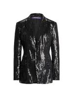 Single-Breasted Sequin Blazer