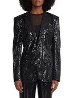 Single-Breasted Sequin Blazer