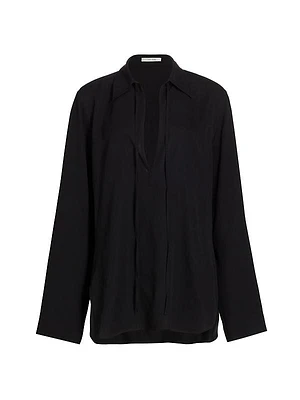 Malon Keyhole Silk Shirt