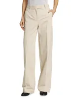 Banew Pleated Straight-Leg Pants