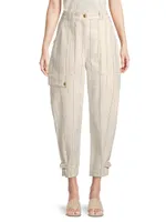 Cotton-Blend Striped Cargo Pants
