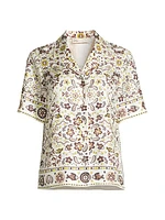 Silk Paisley Short-Sleeve Shirt