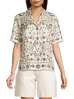 Silk Paisley Short-Sleeve Shirt