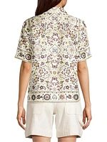 Silk Paisley Short-Sleeve Shirt