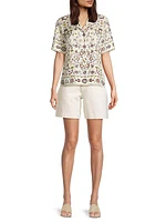 Silk Paisley Short-Sleeve Shirt