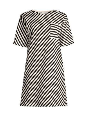 Cotton Striped T-Shirt Minidress