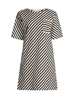 Cotton Striped T-Shirt Minidress