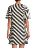 Cotton Striped T-Shirt Minidress