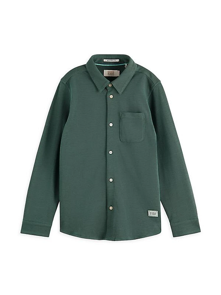 Little Boy's & Boy's Pique Button-Up Shirt