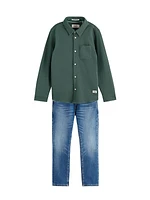 Little Boy's & Boy's Pique Button-Up Shirt