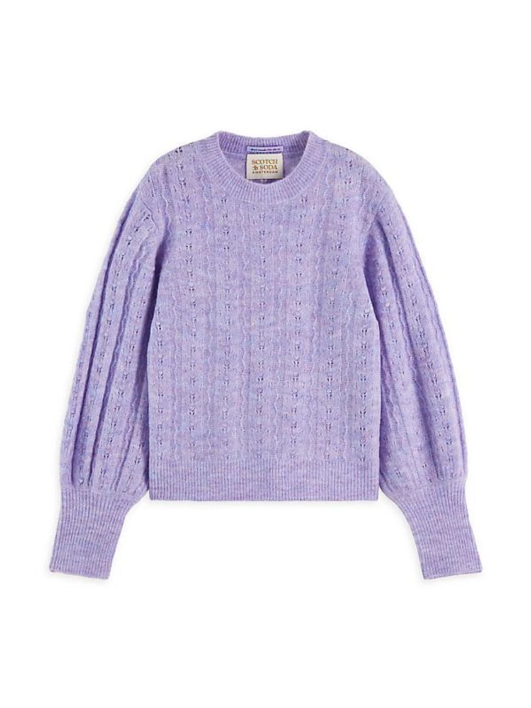 Little Girl's & Girl's Voluminous Sleeve Sweater