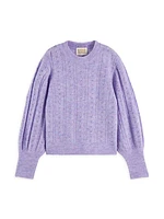 Little Girl's & Girl's Voluminous Sleeve Sweater