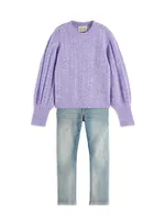 Little Girl's & Voluminous Sleeve Sweater