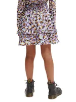 Girl's Leopard Print Mini Skirt