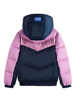 Little Girl's & Girl's Metallic Colorblock Puffer Jacket