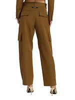 Wide-Leg Cotton-Blend Cargo Pants