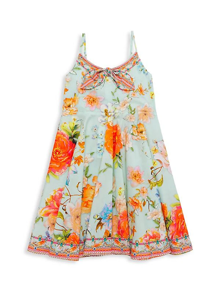 Little Girl's & Girl's Tie-Front Maxi Dress