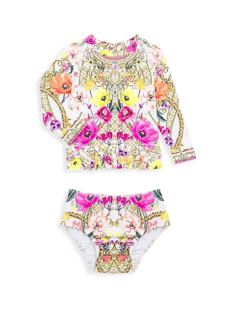 Baby Girl's Rash Guard Set