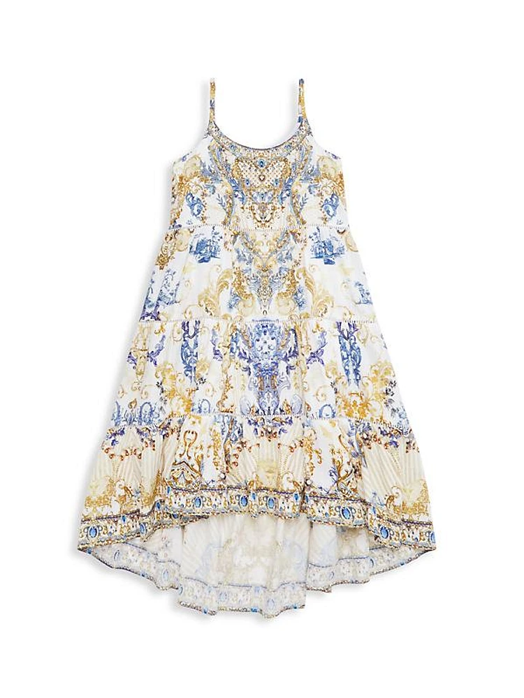 Little Girl's & Girl's Printed High-Low Dress