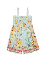 Little Girl's & Floral Print Playsuit