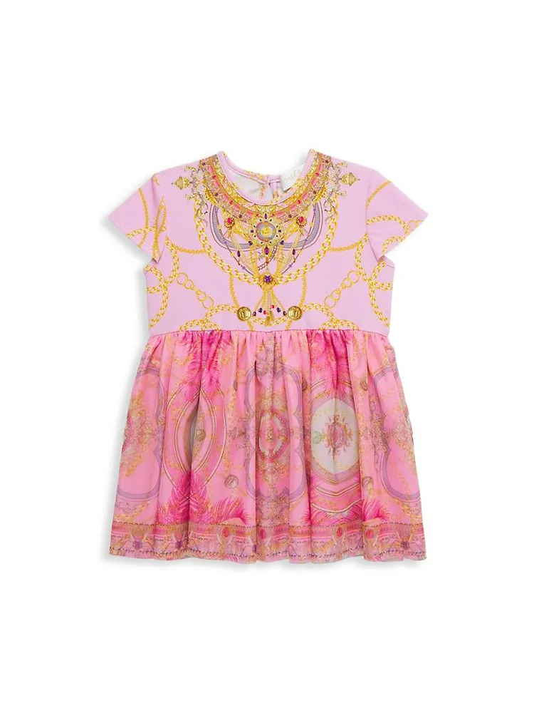 Baby Girl's Chain Print Tulle Dress