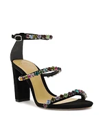 Alexa 90MM Crystal-Embellished Suede Sandals