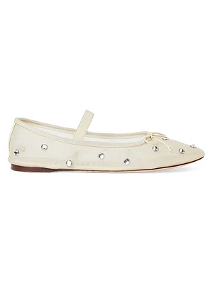 Leonie Crystal Mesh Ballet Flats