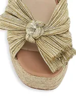 Gaby Pleated Bow Espadrille Sandals