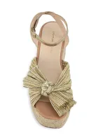 Gaby Pleated Bow Espadrille Sandals