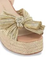 Gaby Pleated Bow Espadrille Sandals