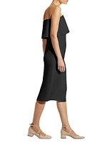 Chloe Strapless Cape Dress