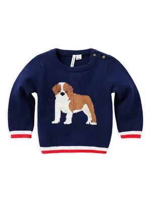 Baby Boy's Bull Dog Intarsia Sweater