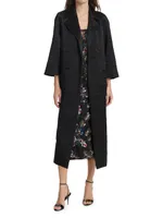Paisley Quilted Silk Charmeuse Opera Coat