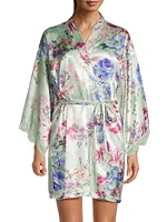 Madelyn Floral Satin & Lace Robe