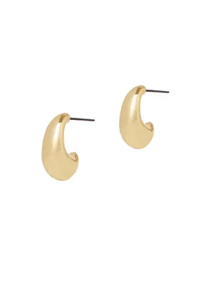 Mini Goldtone Dome Hoop Earrings