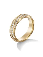 6MM Cable Edge Band Ring With Pavé Diamonds