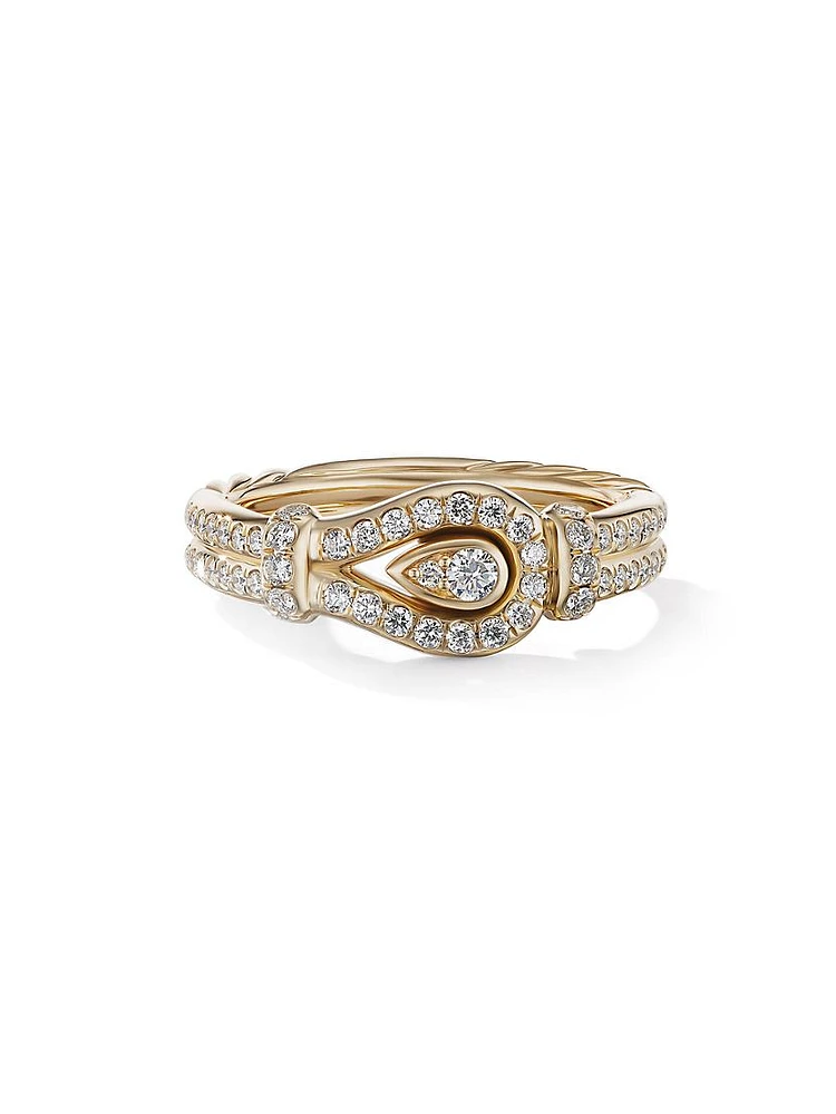 Throughbred Loop Ring 18K Yellow Gold With 0.44 TCW Full Pavé Diamonds