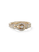 Throughbred Loop Ring 18K Yellow Gold With 0.44 TCW Full Pavé Diamonds