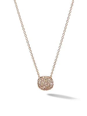 Petite Pavé Cushion with Diamonds in 18K Gold