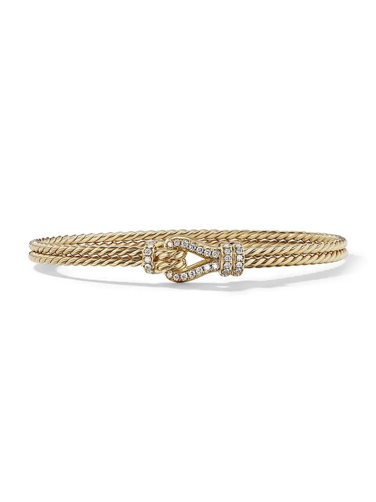 Thoroughbred Loop Bracelet 18K Yellow Gold With TCW Pavé Diamonds