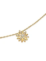 Petite Starburst Station Necklace In 18K Yellow Gold With Diamonds