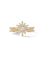 Starburst Ring in 18K Gold with Pavé Diamonds